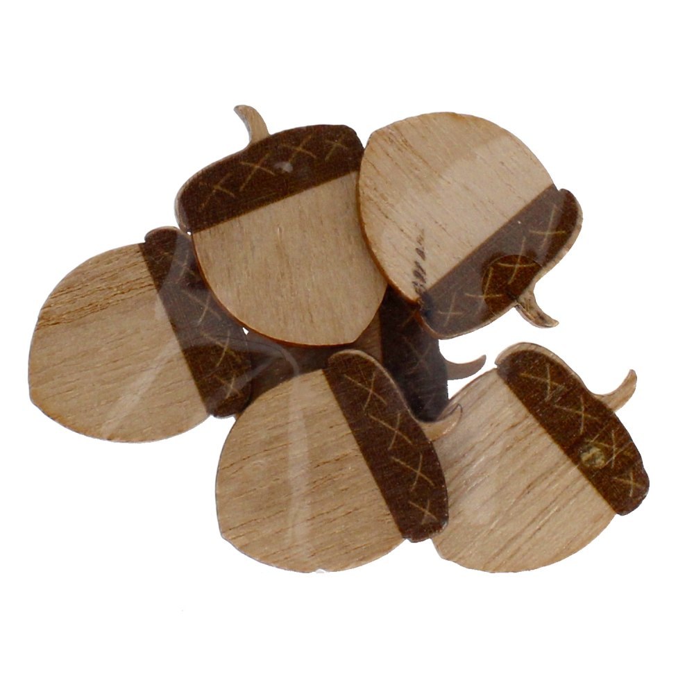 DECORATIVE SELF-ADHESIVE WOODEN Acorn CRAFT WITH FUN 463784